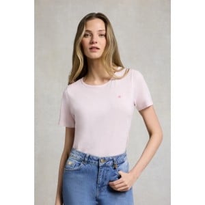 Holland Cooper Relaxed Fit Monogram Tee - Pale Pink