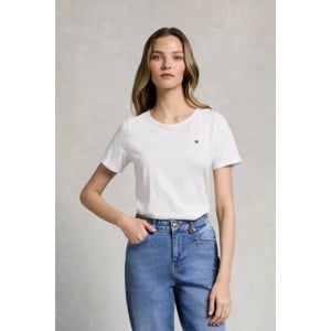 Holland Cooper Relaxed Fit Monogram Tee - White 