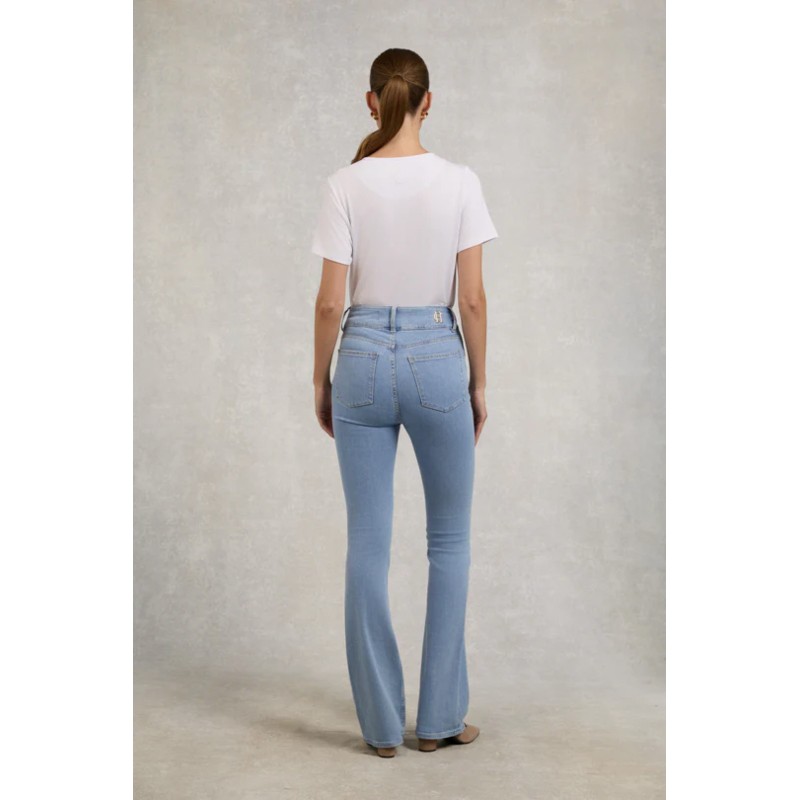 High Rise Flared Jean - Light Denim