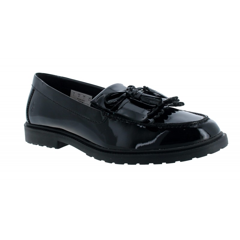 Verity Kiltie School Shoes - Black Patent