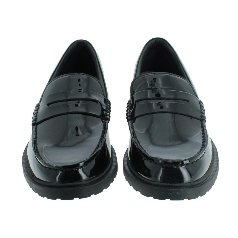 Verity Slip On Loafers - Black Patent