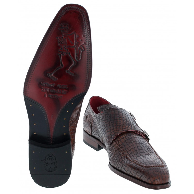 Soprano K852 Monk Shoes - Tan Cril Matt Brown Leather