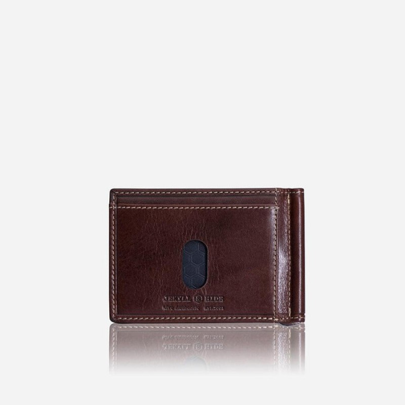 Jekyll & Hide Money Clip Wallet - Coffee Leather