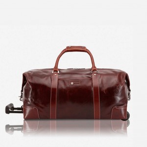 Jekyll & Hide Oxford Cabin Wheeled Holdall 55cm - Tobacco Leather