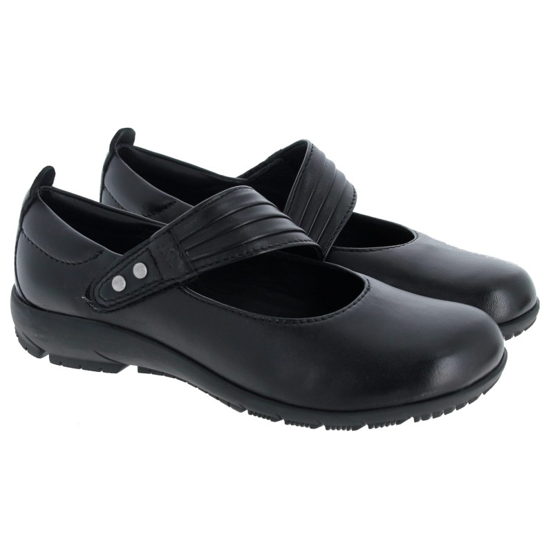 Charlotte 03 87303 Velcro Shoes - Black Leather