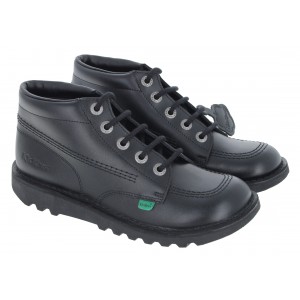 Kickers Kick Hi Youth Boots - Black Leather Kickers Kick Hi Youth Boots - Black Leather