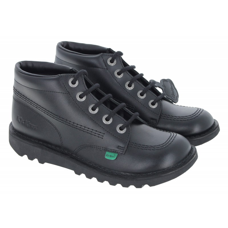 KICKERS MENS / BOYS KICK HI REAL LEATHER SHOES.NEW BOXED HIGH BOOTS.SCHOOL  WORK