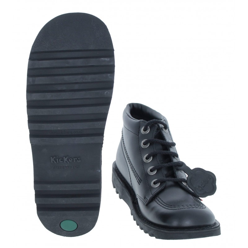 Kick Hi Youth Boots - Black Leather