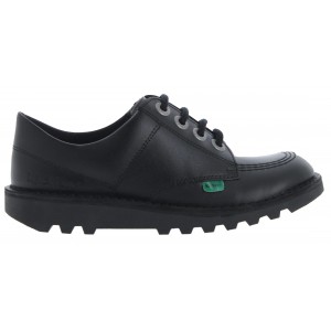 Kickers Kick Lo Junior School Shoes - Black Leather Kickers Kick Lo Junior School Shoes - Black Leather