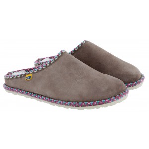 Nordikas 2090 Taupe Mule Slippers - Piedra Suede