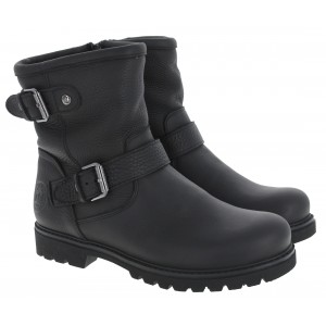 Panama Jack Felina Igloo Ankle Boots - Black Leather