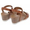 Julia Wedge Sandals - Bark Leather
