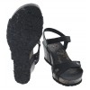 Julia Basics Wedge Sandals - Black Leather