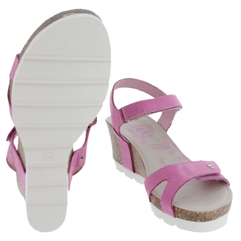 Julia Wedge Sandals - Pink Nubuck