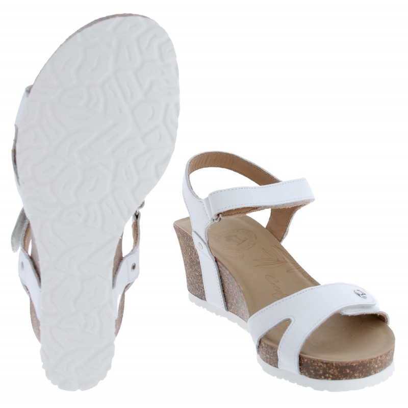 Julia Basics Wedge Sandals - White Leather