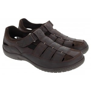 Panama Jack Meridian Basics Closed Toe Sandals - Brown Leather