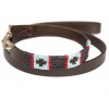 986 Narrow Dog Lead - Navy/Pale/Red