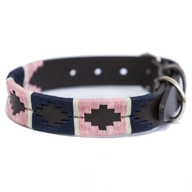 710 Dog Collar - Pink/Navy/White