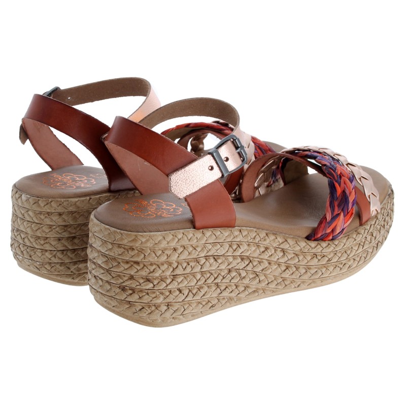 3040 Wedge Sandals - Cuero Rose Leather