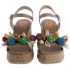 3066 High Wedge Sandals - Taupe  Leather
