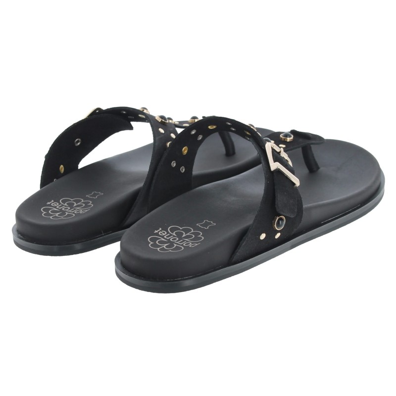 3294 Toe Post Sandals - Black Nubuck