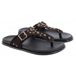 Porronet 3294 Toe Post Sandals - Moka Nubuck