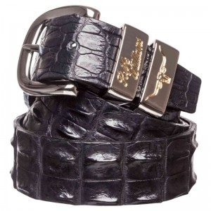R. M. Williams Crocodile Drover 1.5" Belt CB660 - Black 