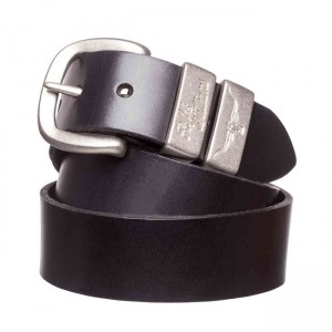R. M. Williams 3 Piece Solid Hide 1.5" Belt - Black Leather