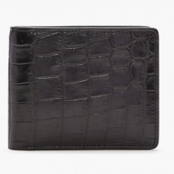R. M. Williams City Slim Bi-Fold Wallet - Black Crocodile