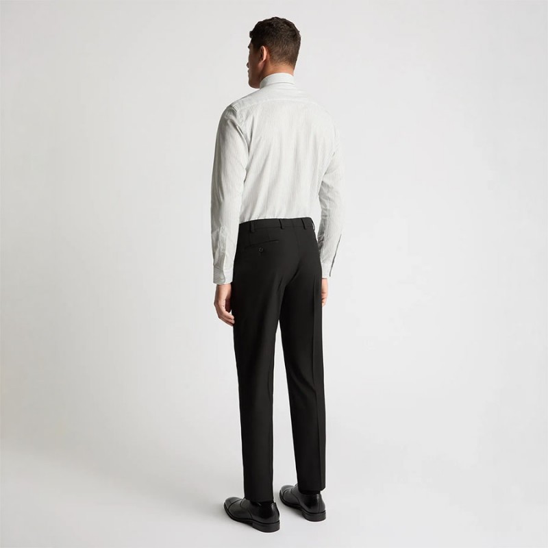 Tapered Long Sleeve Formal Shirt - Green White
