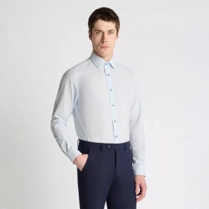 Remus Uomo Tapered Long Sleeve Formal Shirt - Light Blue
