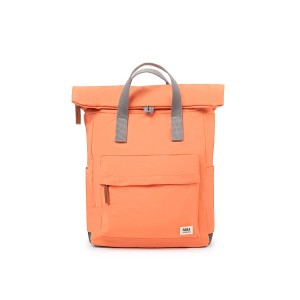 Roka London Canfield B Recycled Nylon Medium Backpack - Firecracker Orange