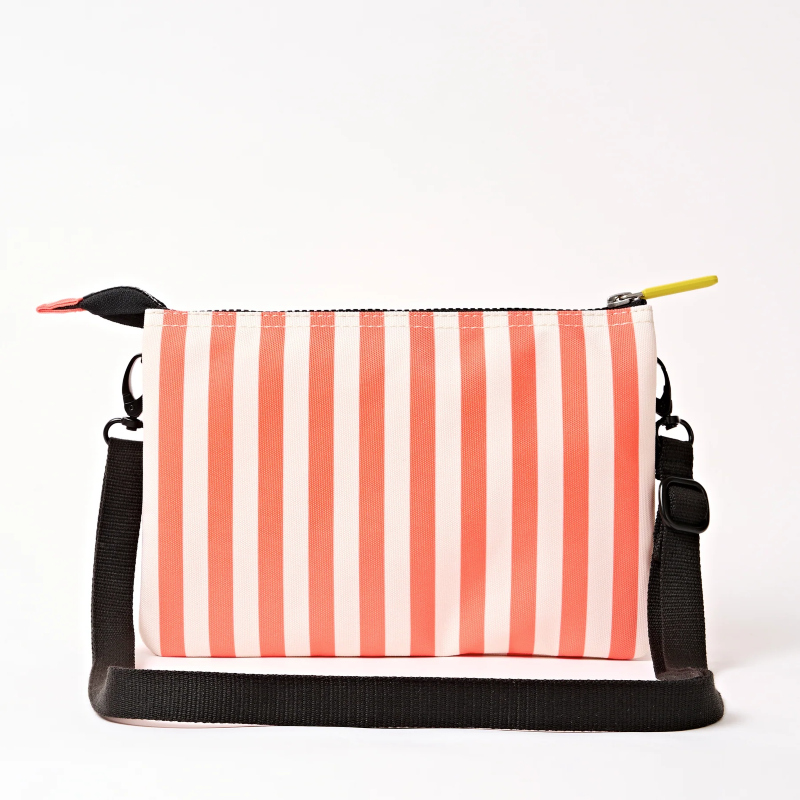 Carnaby XL Canvas Crossbody - Coral Stripe