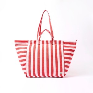 Roka London Marylebone Tote Bag - Strawberry Stripe Canvas
