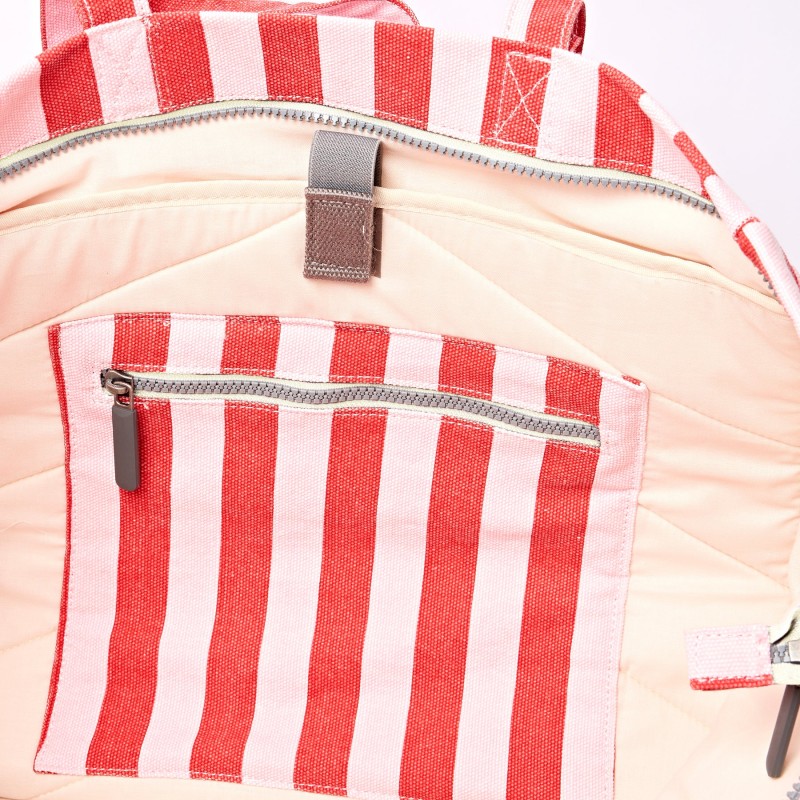 Marylebone Tote Bag - Strawberry Stripe Canvas
