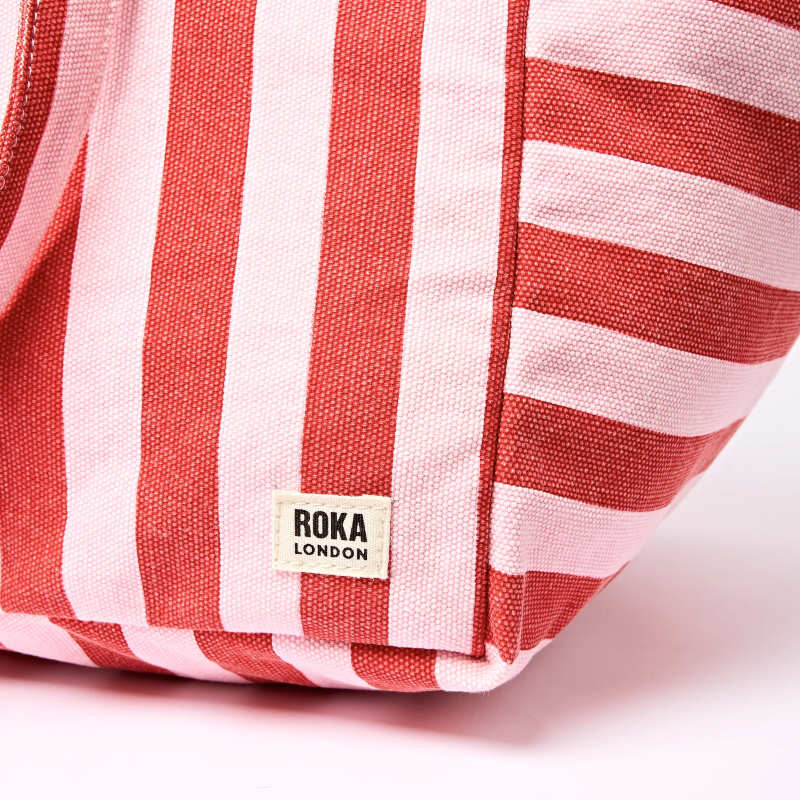 Marylebone Tote Bag - Strawberry Stripe Canvas