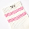 Windsor Stripe Crew Socks - Pink Carnation