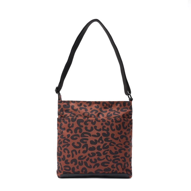Kennington B Recycled Canvas Crossbody -  Scarlet Leopard