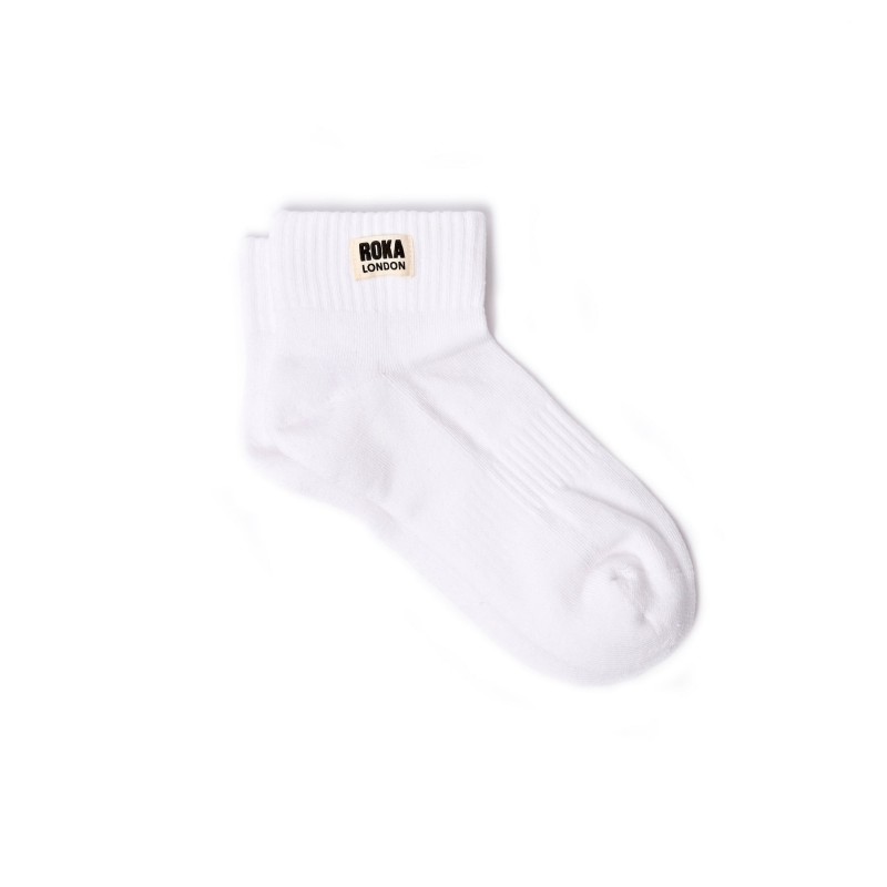 Wembley Ankle Socks - Off White Textile