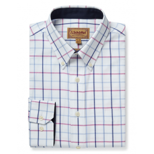 Schoffel Brancaster Shirt 4050 - Blue/Pink Check