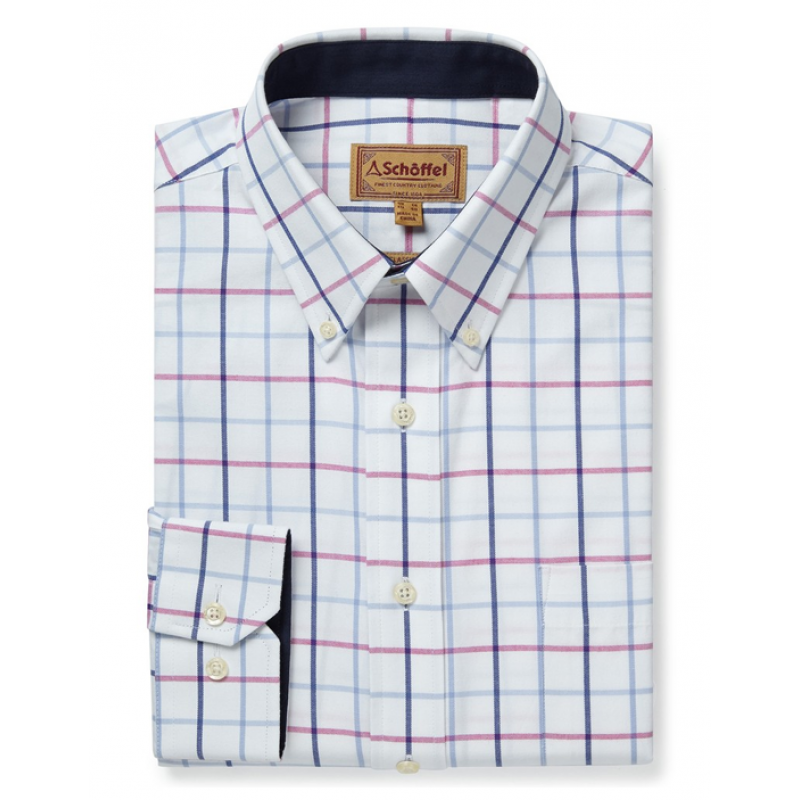 Brancaster Shirt 4050 - Blue/Pink Check
