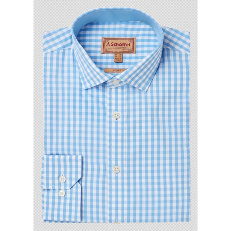 Thorpeness Tailored Shirt 3126 - Blue Check Cotton