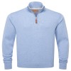 Porthmeor Pima Cotton 1/4 Zip 4198 Sweater - Sky Blue