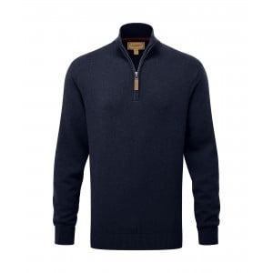 Schoffel Calton Cotton Cashmere 1/4 Zip Jumper 3147 - Navy 