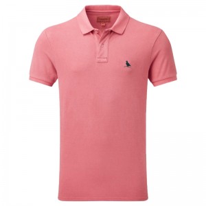 Schoffel St Ives Garment Dyed Polo Shirt 3139 - Coral Cotton