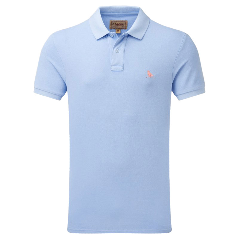St Ives Garment Dyed Polo Shirt 3139 - Pale Blue Cotton