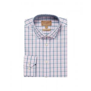Schoffel 20-4093 Hebden Tailored Shirt - Dark Denm/Pink Check Cotton
