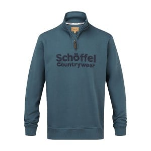 Schoffel Bude Quarter Zip Sweatshirt 20-2020 - Deep Ocean Blue 