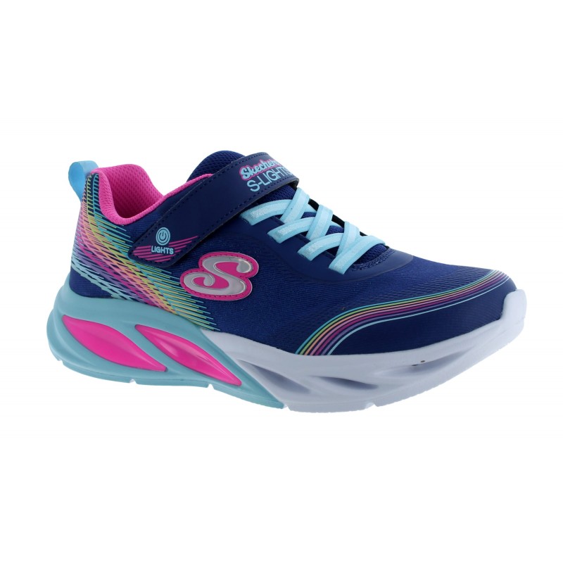 S Lights Cosmic Glow - Rainbow Beam 303709L Trainers - Navy / Multi