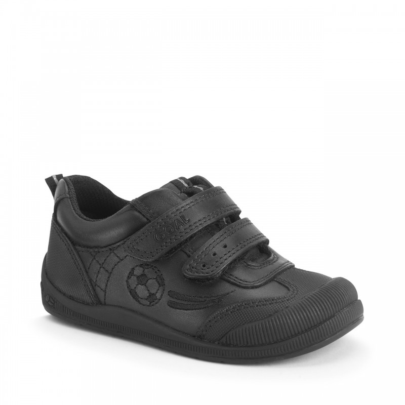 Hat-Trick School Shoes - Black Leather